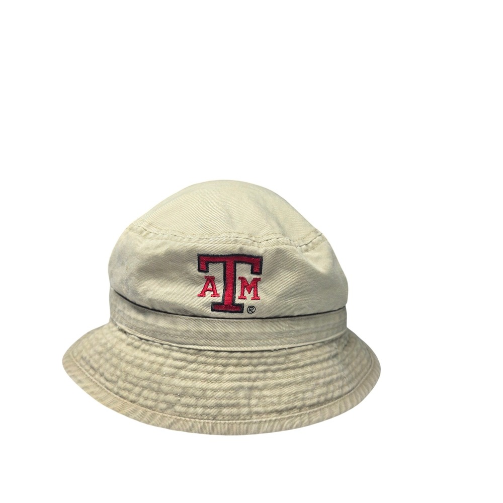 Texas A&M Aggies Bucket Hat Khaki Cotton Embroidered ATM Logo One Size NCAA